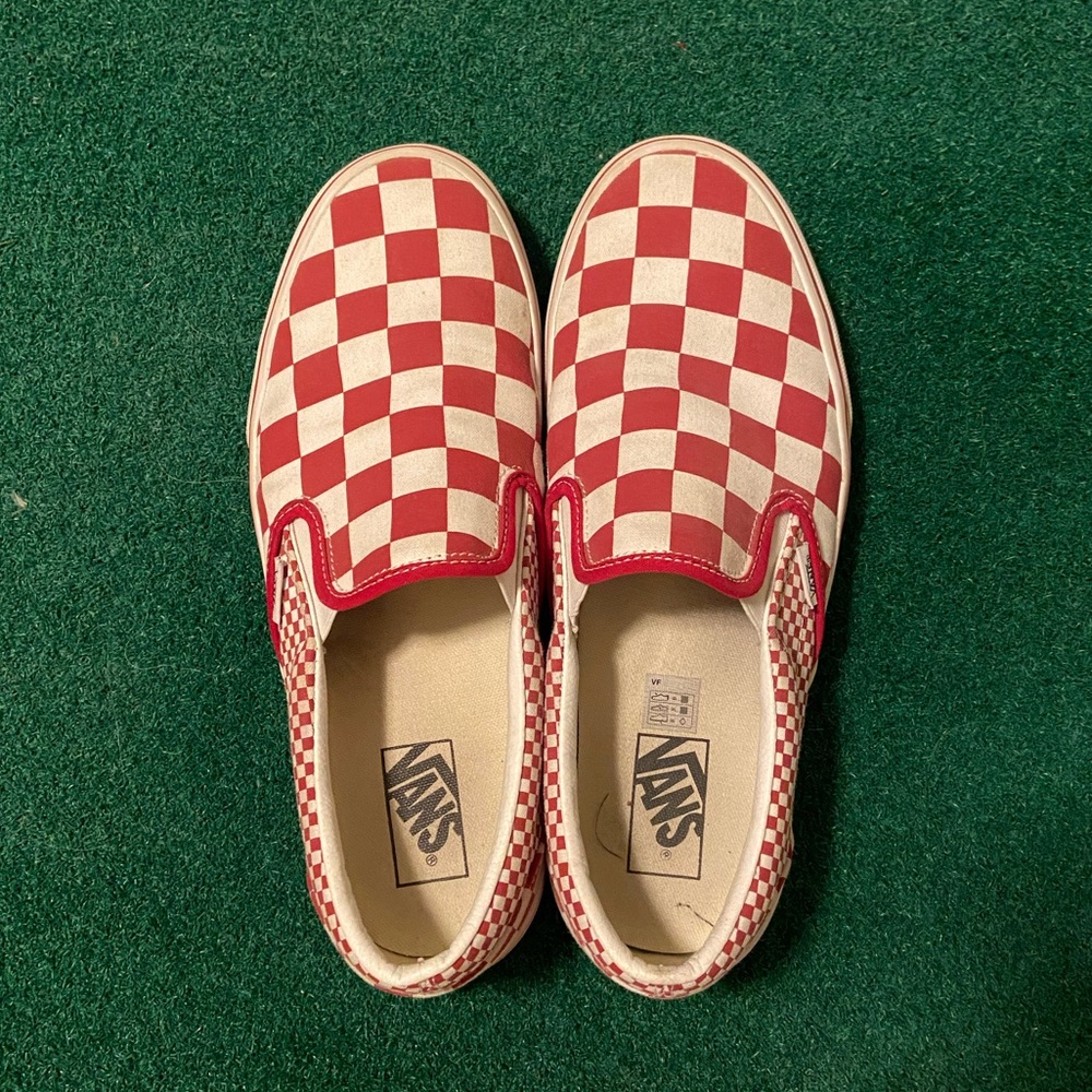 Men's Vans Classic Slip-On "Red Mix Checker" Size 10